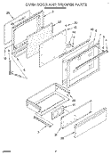 OVEN DOOR AND DRAWER Diagram and Parts List for SS363BETT4  Whirlpool Range