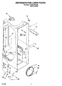REFRIGERATOR LINER PARTS Diagram and Parts List for 7GS6SHEXMS02  Whirlpool Refrigerator