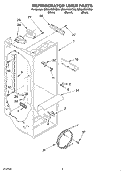 REFRIGERATOR LINER Diagram and Parts List for GD5LHGXKQ00  Whirlpool Refrigerator