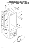 REFRIGERATOR LINER PARTS Diagram and Parts List for KSRA22ILBL01  KitchenAid Refrigerator
