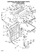 CONTROLS AND REAR PANEL PARTS Diagram and Parts List for LSN2000PG4  Whirlpool Washer