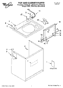 TOP AND CABINET, LITERATURE Diagram and Parts List for LSQ9549LW0  Whirlpool Washer