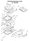 REFRIGERATOR SHELF PARTS Diagram and Parts List for KSRG22FKSS05  KitchenAid Refrigerator