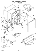 TUB ASSEMBLY PARTS Diagram and Parts List for DU851SWPS0  Whirlpool Dishwasher