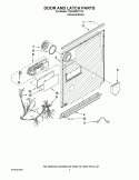DOOR AND LATCH PARTS Diagram and Parts List for 7GU3200XTVY2  Whirlpool Dishwasher