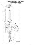 BRAKE AND DRIVE TUBE PARTS Diagram and Parts List for CAWS833RT1  Crosley Washer