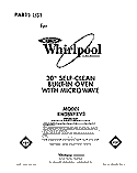 FRONT COVER Diagram and Parts List for RM288PXV3  Whirlpool Microwave Oven Combo