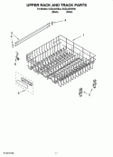 UPPER RACK AND TRACK PARTS Diagram and Parts List for KUDL03IVBL0  KitchenAid Dishwasher