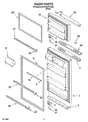 DOOR PARTS Diagram and Parts List for 8VET8WPKLQ05  Whirlpool Refrigerator