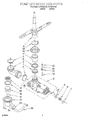 PUMP AND SPRAYARM Diagram and Parts List for CUD4000JQ0  Crosley Dishwasher