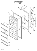 DOOR PARTS Diagram and Parts List for EV201NXMQ05  Whirlpool Freezer