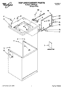TOP AND CABINET PARTS Diagram and Parts List for LSR6334LQ1  Whirlpool Washer