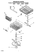 DISHRACK PARTS, OPTIONAL PARTS (NOT INCLUDED) Diagram and Parts List for TUD6700PB2  Estate Dishwasher