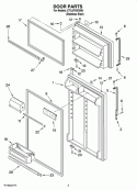 DOOR PARTS Diagram and Parts List for ET1LFKXKS09  Whirlpool Refrigerator