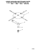 LOWER WASHARM AND STRAINER PARTS Diagram and Parts List for KUDM01TJWH0  KitchenAid Dishwasher
