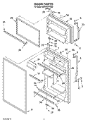 DOOR PARTS Diagram and Parts List for 5ET2WVKRQ02  Whirlpool Refrigerator
