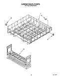 LOWER RACK Diagram and Parts List for KUDI22HWWH1  KitchenAid Dishwasher