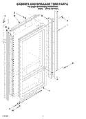CABINET AND BREAKER TRIM PARTS Diagram and Parts List for KBRS36FMB00  KitchenAid Refrigerator
