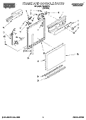 FRAME AND CONSOLE Diagram and Parts List for WU3050Y0  Roper Dishwasher