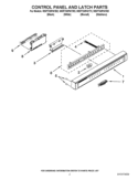 CONTROL PANEL AND LATCH PARTS Diagram and Parts List for WDF730PAYM2  Whirlpool Dishwasher