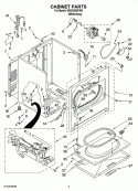 CABINET PARTS Diagram and Parts List for WGD5300VW0  Whirlpool Dryer