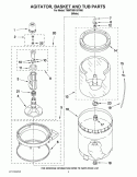 AGITATOR, BASKET AND TUB PARTS Diagram and Parts List for 7MWTW9115YW0  Whirlpool Washer