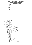 BRAKE AND DRIVE TUBE PARTS Diagram and Parts List for 7MLBR8444PQ0  Whirlpool Washer