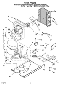 UNIT PARTS Diagram and Parts List for GI1500XHB6  Whirlpool Ice Maker