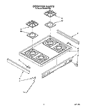 COOKTOP Diagram and Parts List for SE960PEYW0  Whirlpool Range