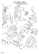 BULKHEAD Diagram and Parts List for GGQ8858EQ0  Whirlpool Dryer