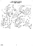 BULKHEAD Diagram and Parts List for LGR7646AN1  Whirlpool Dryer