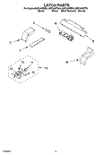 LATCH Diagram and Parts List for GMC305PDB6  Whirlpool Microwave Oven Combo