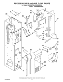 FREEZER LINER AND AIR FLOW PARTS Diagram and Parts List for KSSO36QTB04  KitchenAid Refrigerator
