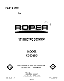 COVER Diagram and Parts List for C3408B0  Roper Range