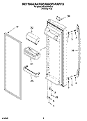 REFRIGERATOR DOOR PARTS Diagram and Parts List for 3XES0GTKNL00  Whirlpool Refrigerator