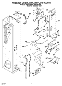 FREEZER LINER AND AIR FLOW PARTS Diagram and Parts List for KSSV42FMS02  KitchenAid Refrigerator