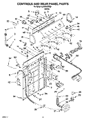CONTROLS AND REAR PANEL PARTS Diagram and Parts List for CAWS966RQ0  Crosley Washer
