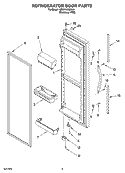 REFRIGERATOR DOOR PARTS Diagram and Parts List for GD5YHAXNL04  Whirlpool Refrigerator