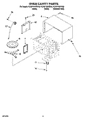 OVEN CAVITY PARTS Diagram and Parts List for KCMS1555RBL0  KitchenAid Microwave
