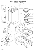 BASE AND HOUSING PARTS Diagram and Parts List for KPCM100NP0  KitchenAid Coffee Maker