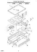 COOKTOP, OPTIONAL Diagram and Parts List for KEDH207BAL0  KitchenAid Range