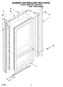 CABINET AND BREAKER TRIM PARTS Diagram and Parts List for KBRS36FMX02  KitchenAid Refrigerator