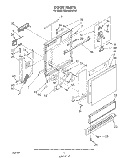 DOOR Diagram and Parts List for GDU4050XPW4  Whirlpool Dishwasher