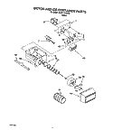 MOTOR AND ICE CONTAINER Diagram and Parts List for 3XART710GW01  Whirlpool Refrigerator