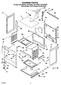 CHASSIS PARTS Diagram and Parts List for SF315PEMQ1  Whirlpool Range