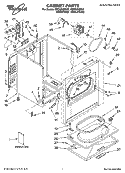 CABINET PARTS Diagram and Parts List for WED5800SG0  Whirlpool Dryer