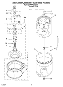AGITATOR, BASKET AND TUB PARTS Diagram and Parts List for 7MLSQ8000JQ5  Whirlpool Washer