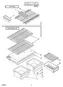 SHELF Diagram and Parts List for 3VET18GKGW00  Whirlpool Refrigerator