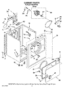 CABINET PARTS Diagram and Parts List for AED4370TQ0  Admiral Dryer