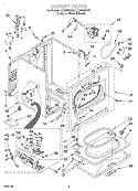 CABINET Diagram and Parts List for LGQ8800JQ0  Whirlpool Dryer